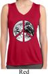 Ladies Shirt Peace Earth Sleeveless Moisture Wicking Tee T-Shirt