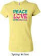 Ladies Shirt Peace Love Gymnastics Crewneck Tee T-Shirt