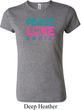 Ladies Shirt Peace Love Gymnastics Crewneck Tee T-Shirt