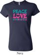 Ladies Shirt Peace Love Gymnastics Crewneck Tee T-Shirt