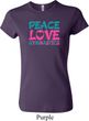 Ladies Shirt Peace Love Gymnastics Crewneck Tee T-Shirt