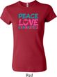 Ladies Shirt Peace Love Gymnastics Crewneck Tee T-Shirt