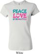 Ladies Shirt Peace Love Gymnastics Crewneck Tee T-Shirt