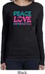 Ladies Shirt Peace Love Gymnastics Long Sleeve Tee T-Shirt