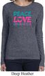 Ladies Shirt Peace Love Gymnastics Long Sleeve Tee T-Shirt