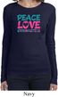 Ladies Shirt Peace Love Gymnastics Long Sleeve Tee T-Shirt