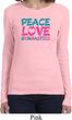 Ladies Shirt Peace Love Gymnastics Long Sleeve Tee T-Shirt