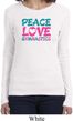Ladies Shirt Peace Love Gymnastics Long Sleeve Tee T-Shirt