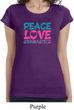 Ladies Shirt Peace Love Gymnastics Longer Length Tee T-Shirt