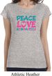 Ladies Shirt Peace Love Gymnastics Longer Length Tee T-Shirt