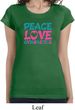 Ladies Shirt Peace Love Gymnastics Longer Length Tee T-Shirt