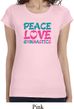 Ladies Shirt Peace Love Gymnastics Longer Length Tee T-Shirt