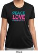 Ladies Shirt Peace Love Gymnastics Moisture Wicking Tee T-Shirt