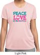 Ladies Shirt Peace Love Gymnastics Moisture Wicking Tee T-Shirt