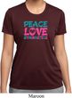 Ladies Shirt Peace Love Gymnastics Moisture Wicking Tee T-Shirt