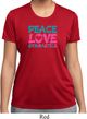Ladies Shirt Peace Love Gymnastics Moisture Wicking Tee T-Shirt