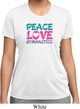 Ladies Shirt Peace Love Gymnastics Moisture Wicking Tee T-Shirt