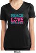 Ladies Shirt Peace Love Gymnastics Moisture Wicking V-neck Tee