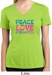 Ladies Shirt Peace Love Gymnastics Moisture Wicking V-neck Tee