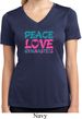 Ladies Shirt Peace Love Gymnastics Moisture Wicking V-neck Tee