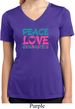 Ladies Shirt Peace Love Gymnastics Moisture Wicking V-neck Tee