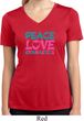 Ladies Shirt Peace Love Gymnastics Moisture Wicking V-neck Tee