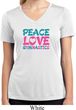 Ladies Shirt Peace Love Gymnastics Moisture Wicking V-neck Tee