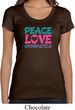 Ladies Shirt Peace Love Gymnastics Scoop Neck Tee T-Shirt