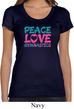 Ladies Shirt Peace Love Gymnastics Scoop Neck Tee T-Shirt