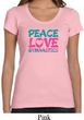 Ladies Shirt Peace Love Gymnastics Scoop Neck Tee T-Shirt