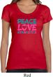Ladies Shirt Peace Love Gymnastics Scoop Neck Tee T-Shirt