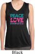 Ladies Shirt Peace Love Gymnastics Sleeveless Moisture Wicking Tee