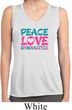 Ladies Shirt Peace Love Gymnastics Sleeveless Moisture Wicking Tee