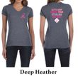 Ladies Shirt Pink Ribbon 2nd Base Front & Back Print V-neck Tee