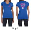 Ladies Shirt Pink Ribbon 2nd Base Front & Back Print V-neck Tee