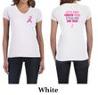 Ladies Shirt Pink Ribbon 2nd Base Front & Back Print V-neck Tee