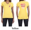 Ladies Shirt Pink Ribbon 2nd Base Front & Back Print V-neck Tee