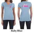 Ladies Shirt Pink Ribbon Beat Cancer Front & Back Print V-neck Tee