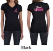 Ladies Shirt Pink Ribbon Beat Cancer Front & Back Print V-neck Tee