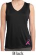Ladies Shirt Pink Ribbon Bottom Print Sleeveless Moisture Wicking Tee