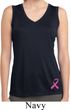 Ladies Shirt Pink Ribbon Bottom Print Sleeveless Moisture Wicking Tee