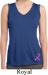 Ladies Shirt Pink Ribbon Bottom Print Sleeveless Moisture Wicking Tee