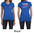 Ladies Shirt Pink Ribbon Faith Love Front & Back Print V-neck Tee