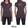 Ladies Shirt Pink Ribbon Fight Cancer Front & Back Print V-neck Tee