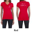 Ladies Shirt Pink Ribbon Fight Cancer Front & Back Print V-neck Tee