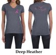 Ladies Shirt Pink Ribbon For My Daughter Front & Back Print V-neck Tee