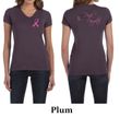 Ladies Shirt Pink Ribbon For My Daughter Front & Back Print V-neck Tee