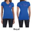 Ladies Shirt Pink Ribbon For My Daughter Front & Back Print V-neck Tee