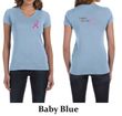 Ladies Shirt Pink Ribbon For My Friend Front & Back Print V-neck Tee