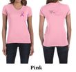Ladies Shirt Pink Ribbon For My Friend Front & Back Print V-neck Tee